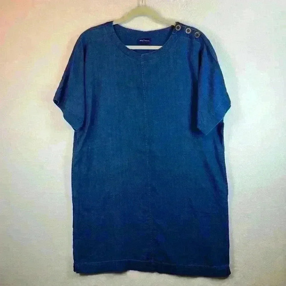 Pure Jill INDIGO Dress Blue Women’s Size M Petite Loose Fit - Picture 2 of 10